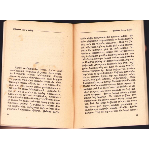 Ölümden Sonra Kaçış, Sezai Karokoç, İlk Baskı, Diriliş Yayınları, 1970, 91 sayfa