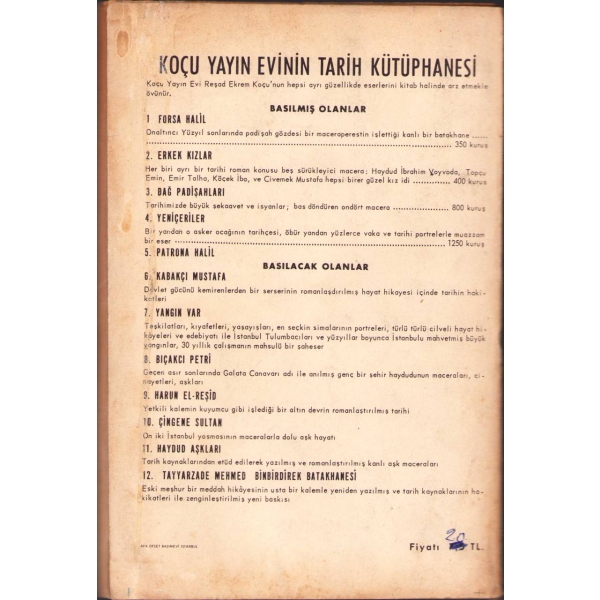 Patrona Halil, Reşad Ekrem Koçu, Yaylacık Matbaası, İlk Baskı, 1967, 176 sayfa, 16x24 cm