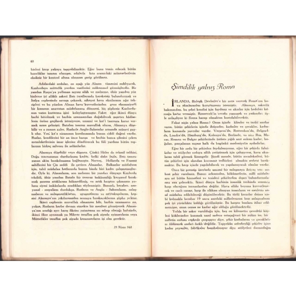 Kanad Vuruşu, Falih Rıfkı Atay, İlk Baskı, Cumhuriyet Matbaası, 1945, 88 sayfa, 17x24 cm