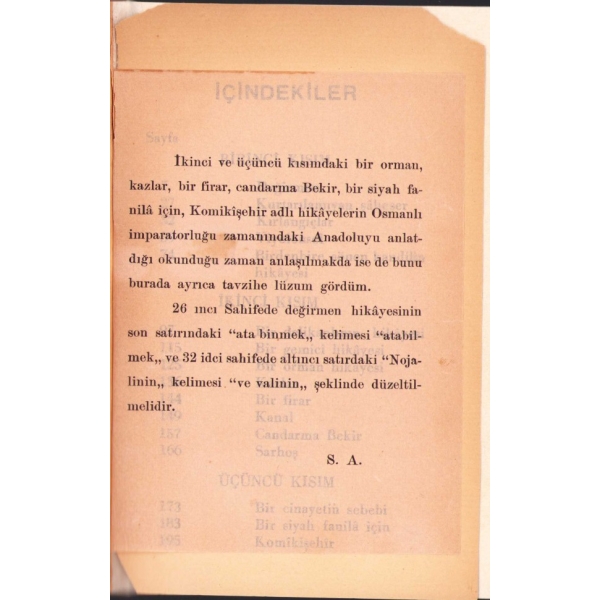 Değirmen -Hikayeler-, Sabahattin Ali, İlk Baskı, Remzi Kitabhanesi, 1935, 223 sayfa