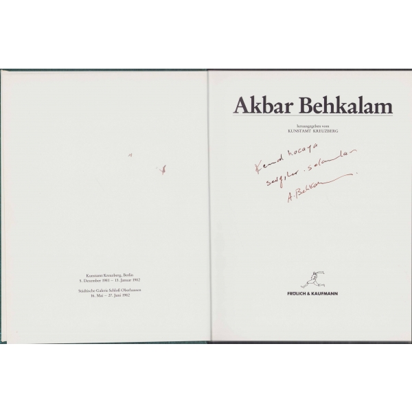 Ressam Akbar Behkalam'dan İthaflı ve İmzalı 