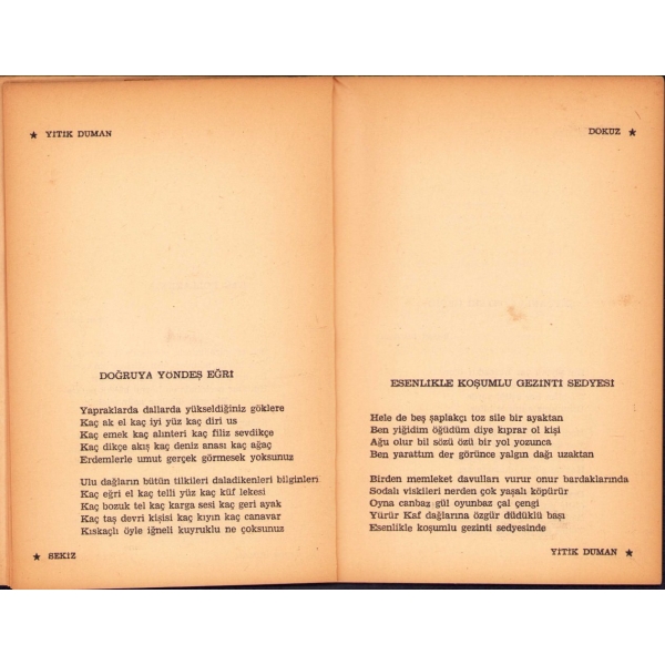 Halil Kocagöz'den Sevgi Sanlı'ya İthaflı ve İmzalı ''Yitik Duman'', Yeditepe Yayınları, Kasım 1961