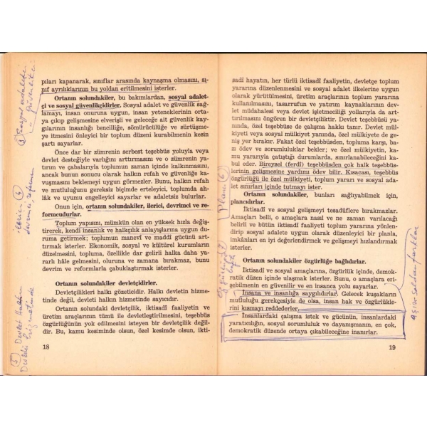 Bülent Ecevit'ten Rüştü Özal'a İthaflı ve İmzalı ''Ortanın Solu'', Kim Yayınları, 1966