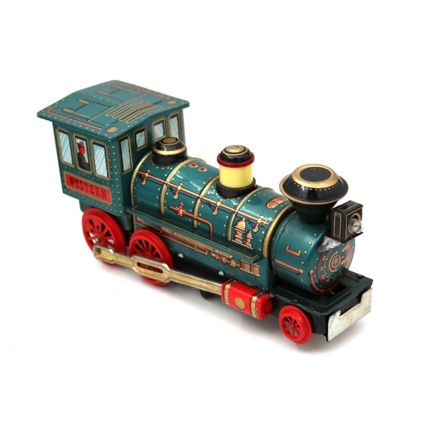 Modern Toys marka, Japon malı büyük boy teneke oyuncak tren, 30x14x9 cm