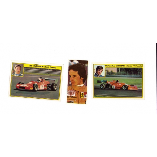 Üç adet Formula kartı, ikisi Super Auto, biri Autogrill kartı, muhtelif ebatlarda