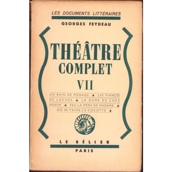 Haldun Dormen'in Kütüphanesinden Theatre Complet [1, 2, 4, 6, 7, 8, 9. cilt], Georges Feydeau, Paris 1948-56, 17x25 cm, yıpranmış haliyle