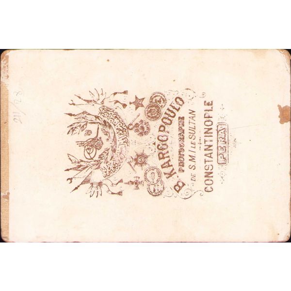 Şahıs kabin fotoğrafı, B. Kargopoulo-Constantinople, 11x16 cm