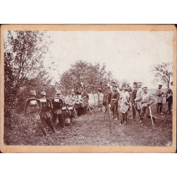 Birinci Cihan Harbi'nde Alman ve Osmanlı Subayları tatbikat esnasında, 24x16 cm