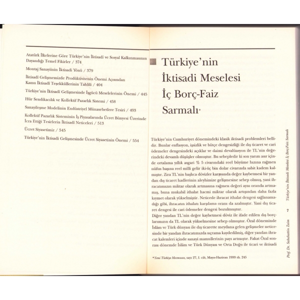 Türkiye'nin Yirminci Yüzyılı [3 cilt], Sabahattin Zaim, yazarından ithaflı ve imzalı, İşaret Yayınları, özel kabında, 16x24 cm
