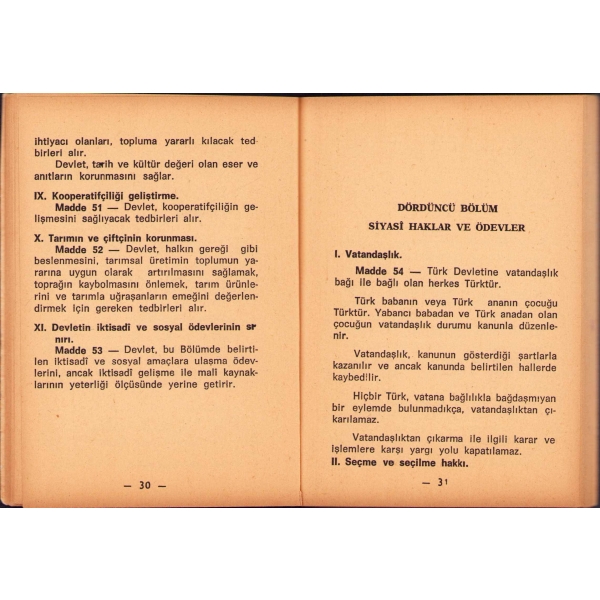 Anayasa, Doruk Yayınları, Ankara 1975, 116 s., 9x13 cm