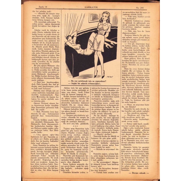 Karikatür Dergisi [235-286 arası sayılar (eksik sayılar mevcuttur)], 1940-41, 26x32 cm, epey yıpranmış haliyle