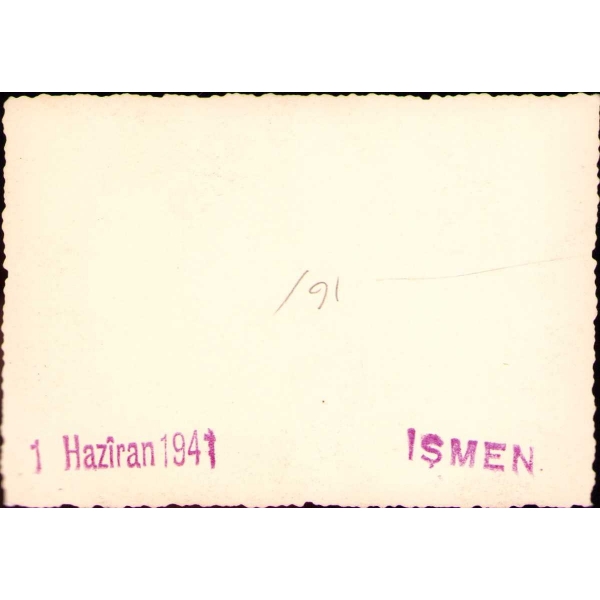 Recâizade Mahmud Ekrem'in Oğlu Yazar Ercümend Ekrem Talu, arkasında 1 Haziran 1941 damgası bulunmakta, 7x11 cm