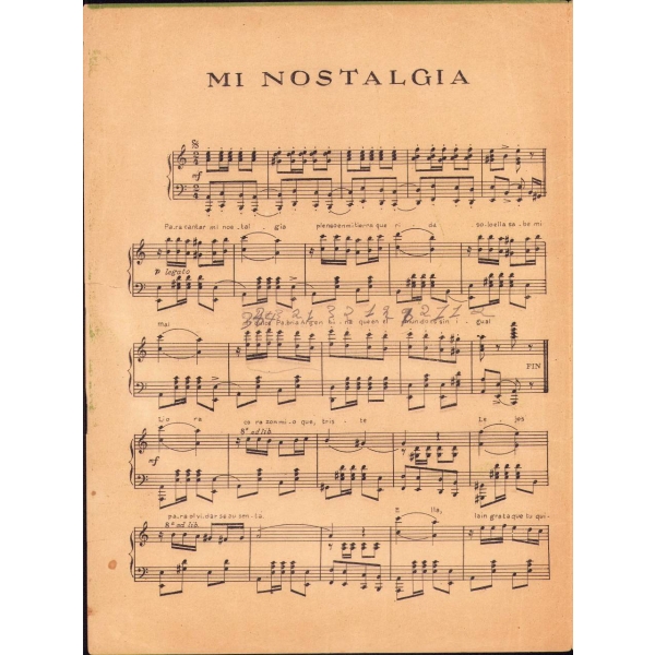 Louis Comendinger-Constantinople damgalı Mi Nostalgia nota, 25x33 cm