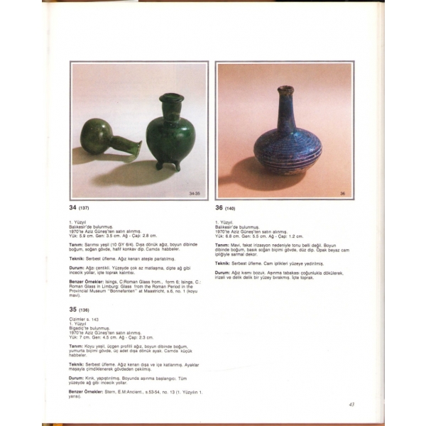 Türkiye Şişe ve Cam Fabrikaları Cam Eserler Koleksiyonu, Üzlifat Canav, İstanbul, 1985, 157 sayfa, şömizinde yırtık mevcut, bazı sayfaları hâliyle, 23x28 cm
