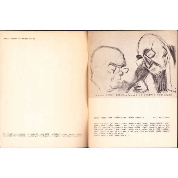 Müstakil Ressamlar Grubu'ndan Cevat Dereli'nin Devlet Güzel Sanatlar Akademisi'nde Açılan Sergisi Dolayısıyla Hazırlanan Kitapçık, 18 sayfa, 1970, 14x18 cm