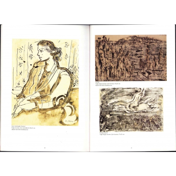 Bedri Rahmi Paris-Lyon-Londra-İstanbul Çalışmaları, Râsih Nuri İleri'den İmzalı, Artium-Orjin Sanat Galerisi, 32 sayfa, 21x30 cm