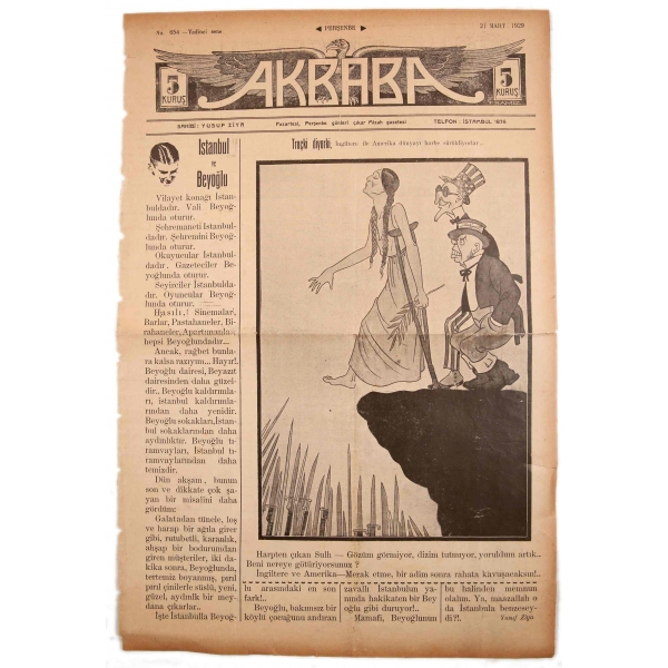 Akbaba gazetesi, 21 Mart 1929, 