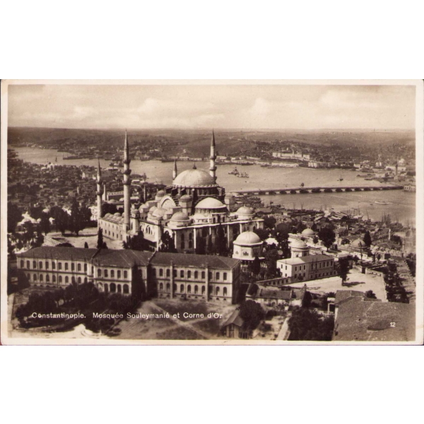 Süleymaniye Camii ve Haliç genel görünümü, Constantinople, ed. Isaac M. Ahitouv