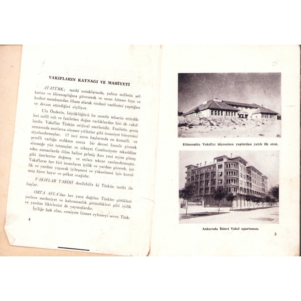 İzmir Enternasyonal Fuarında Vakıflar Paviyonu Hatırası, Emel Basımevi 1937, 48 s., 13x18 cm, yıpranmış haliyle