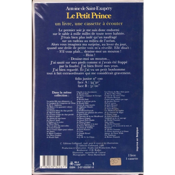 Fransızca Küçük Prens Kaseti, Kutu İçinde Kaset ve Kitabı Birlikte, 13x21 cm