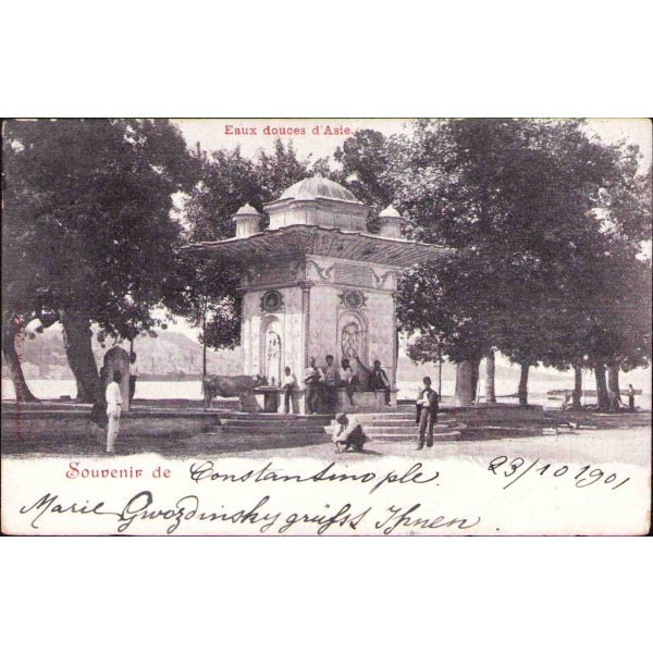 Küçüksu/Mihrişah Çeşmesi, ed. Max Fruchtermann, Constantinople, 1901 tarihli ve postadan geçmiş