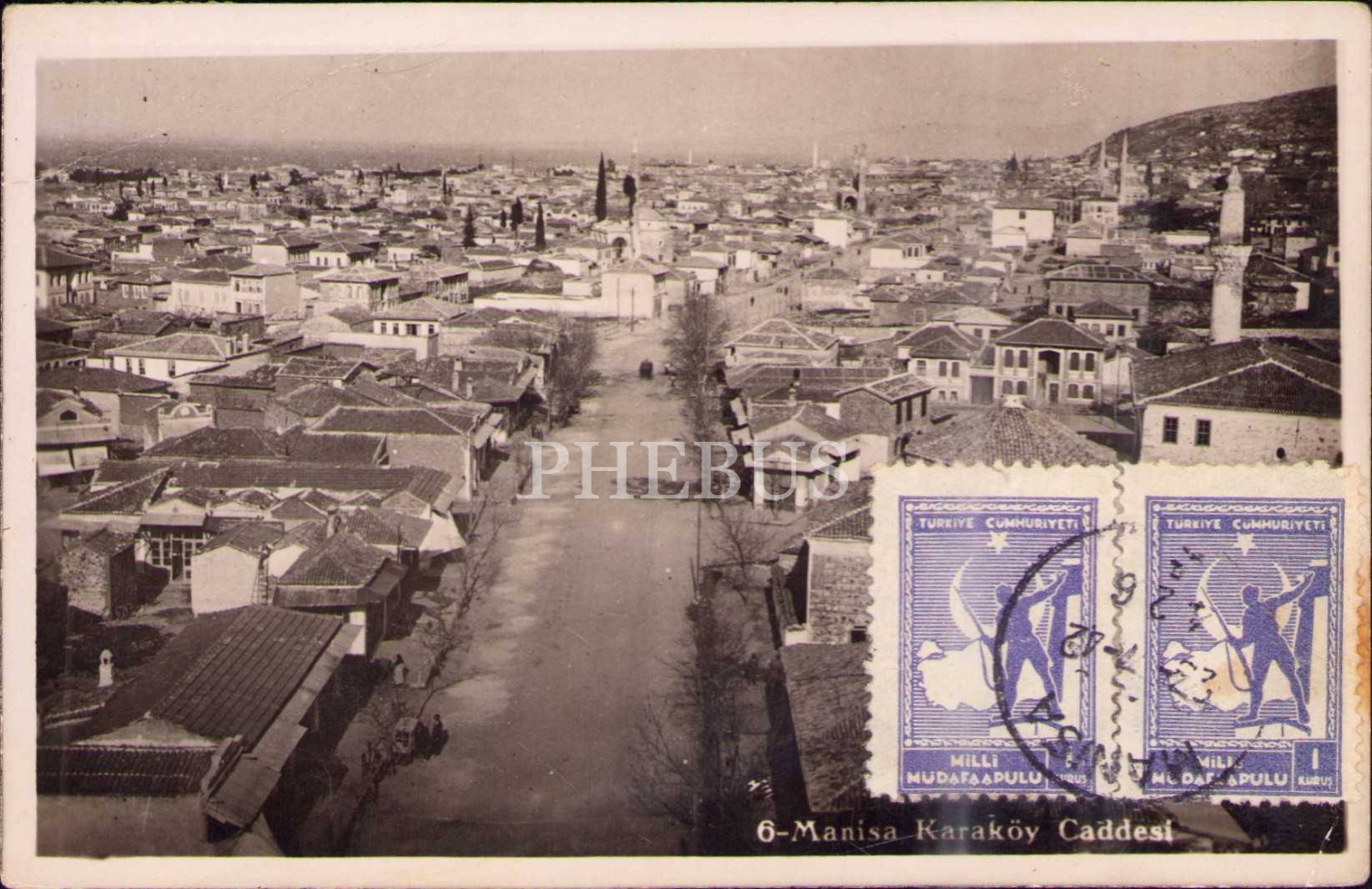 Manisa Karaköy Caddesi, 1942 tarihli postadan geçmiş kart