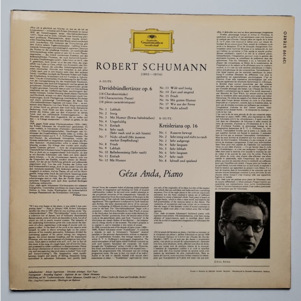 ROBERT SCHUMANN / GEZA ANDA - Davidsbündlertanze Op.6 / Kreisleriana Op.16