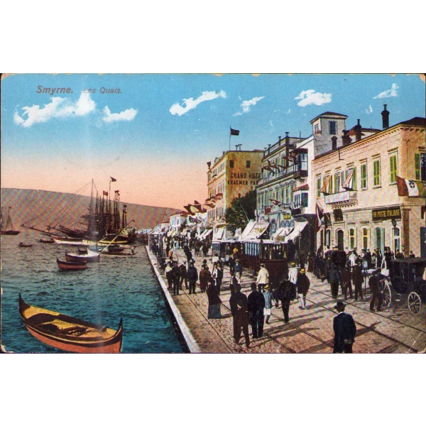 Rıhtım/Smyrne [İzmir], postadan geçmiş kart