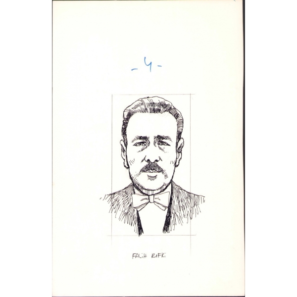Falih Rıfkı Atay´ın orijinal portre çizimi, 19x30 cm