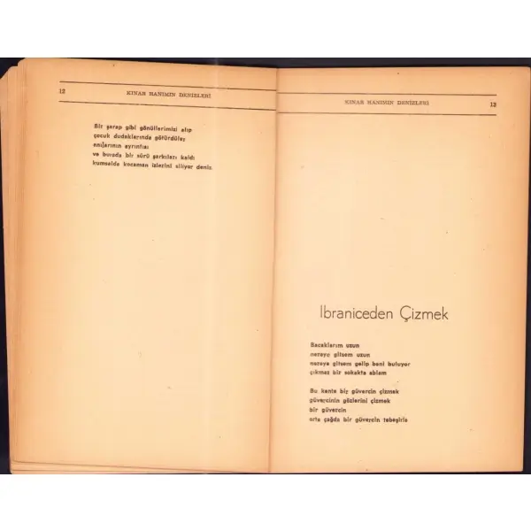 KINAR HANIMIN DENİZLERİ, Ece Ayhan, 1959, Açık Oturum yayınları, 44 + sayfa, 14 X 20 cm…