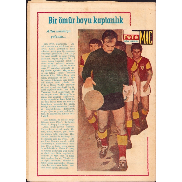 FOTOMAÇ dergisi, Beşiktaş kapaklı, 1966