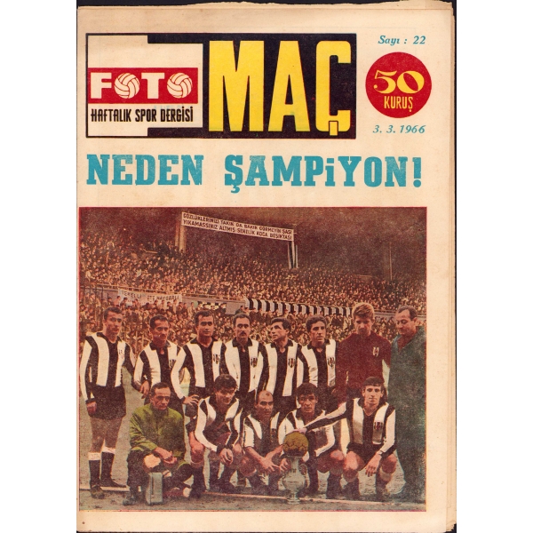 FOTOMAÇ dergisi, Beşiktaş kapaklı, 1966