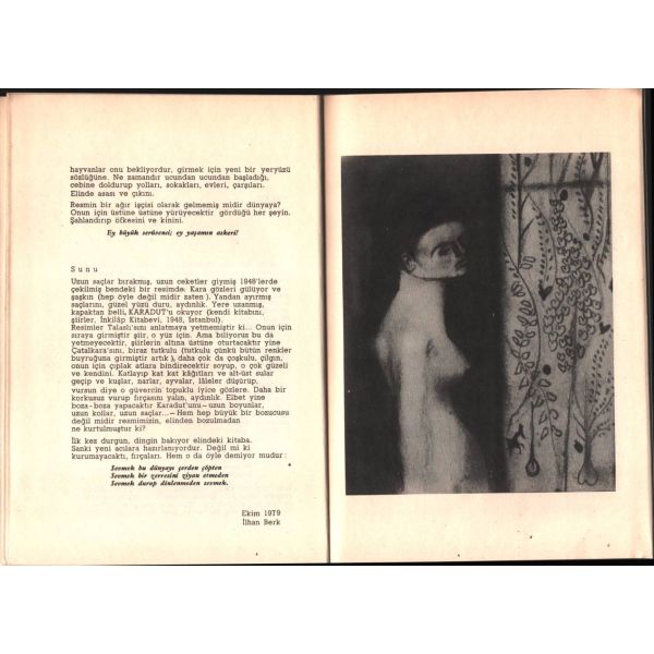 KARADUT Resim Sergisi Kataloğu, Bedri Rahmi Eyüpoğlu, Ada Yayınları, İstanbul 1979, 16x23 cm