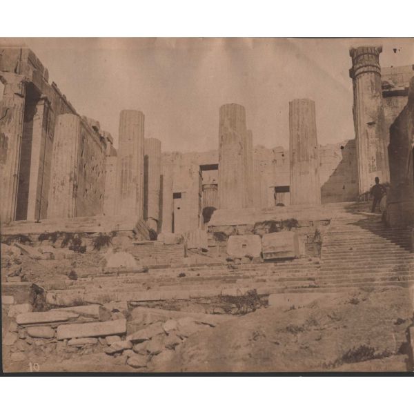 Şehir tarihi: Yunanistan Atina Antik Kenti albümin fotoğraf, 21x26 cm