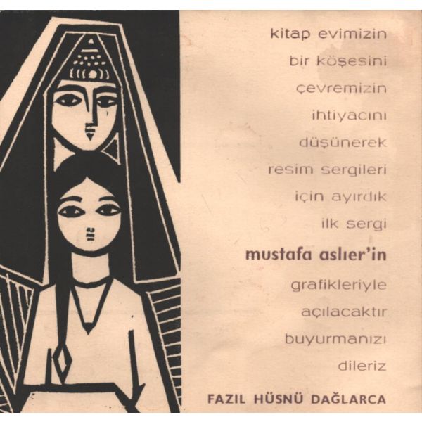 Müfettiş Hasan Kavruk´a gönderilen sergi davetiyesi, İstanbul 1960, 14x14 cm