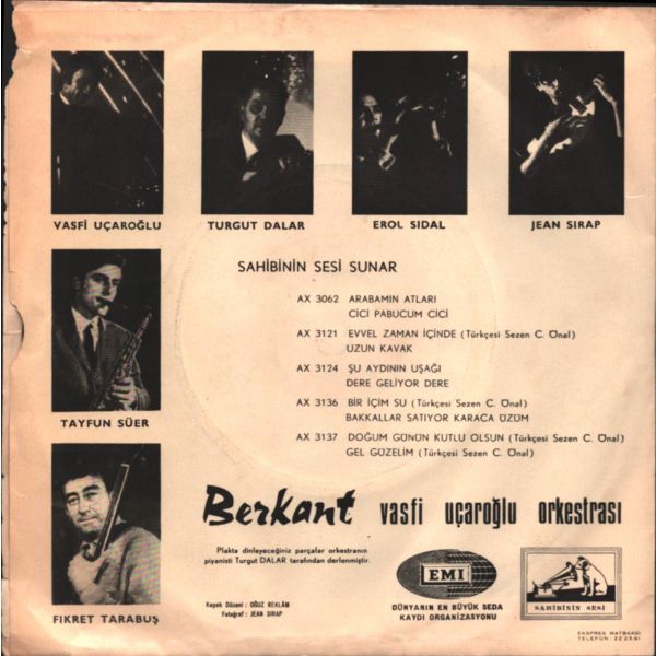 BERKANT (Vasfi Uçaroğlu Orkestrası) - Bilmem Ki, Bilemem Ki / Yıllardan Sonra Dönersin (Plak AX-33 / Kapak AX-30-31 aralığında)