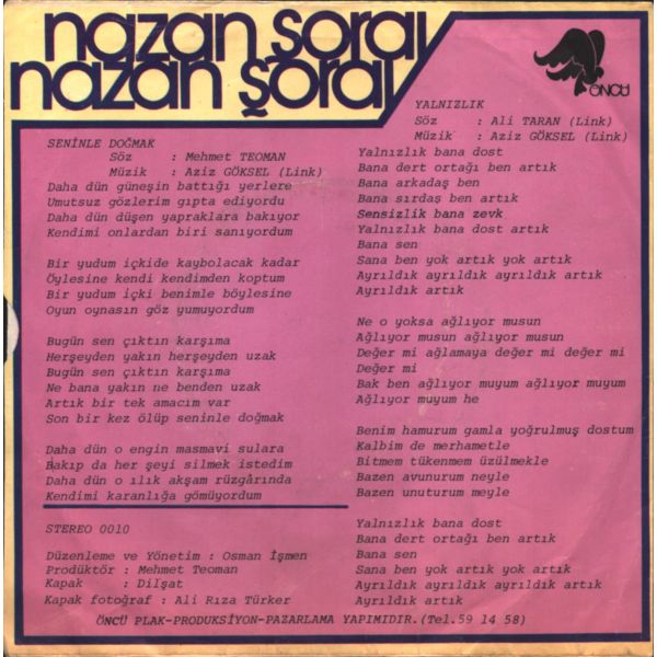 NAZAN ŞORAY - Seninle Doğmak / Yalnızlık