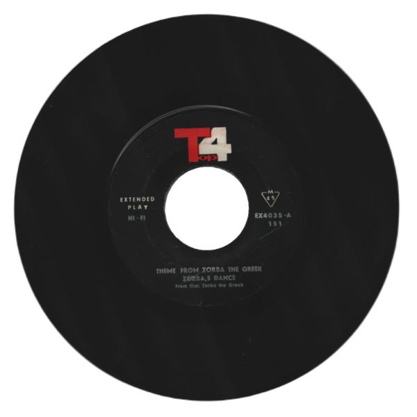 ZORBA THE GREEK - Theme From Zorba The Greek / Zorba´s Dance / Always Look For Trouble / Clever People And Grocers / Questions Without Answers (Sıradışı Kapağı İle İran T4 Basımı)
