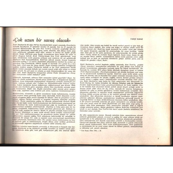 Bedri Baykam´dan Kültür ve Turizm Bakanı Mükerrem Taşçıoğlu´ya ithaflı ve imzalı BEDRİ BAYKAM (80´li Yıllar), Galeri Baraz, 1984, 48 sayfa, 33x23 cm