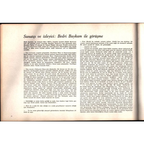 Bedri Baykam´dan Kültür ve Turizm Bakanı Mükerrem Taşçıoğlu´ya ithaflı ve imzalı BEDRİ BAYKAM (80´li Yıllar), Galeri Baraz, 1984, 48 sayfa, 33x23 cm