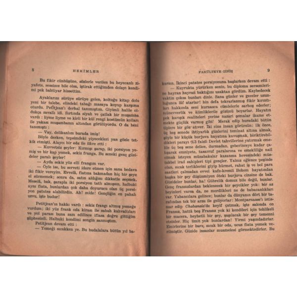 Çeviren Nasuhi Baydar´dan Kültür ve Turizm Bakanı Mükerrem Taşçıoğlu´ya ithaflı ve imzalı HEKİMLER, Andre Soubiran, Dr. Cevdet Aykan, İstanbul - 1954, 500 sayfa, 14x20 cm