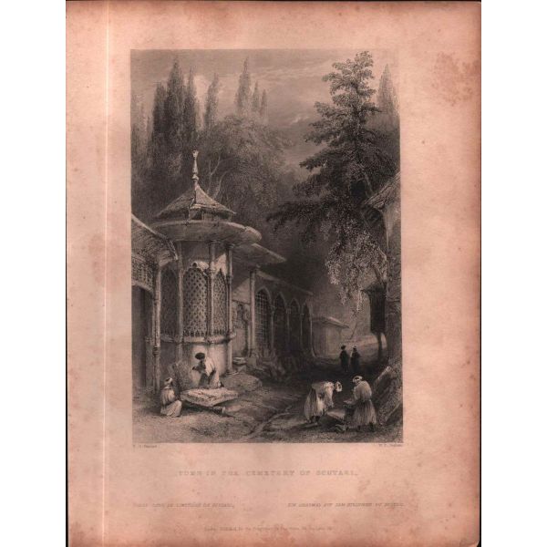 Üsküdar Valide Camii gravürü, ed. W. H. Bartlett- W. F. Topham, London 1839, 20x26 cm