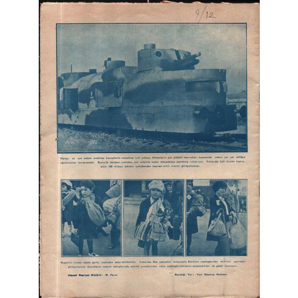 YENİ MECMUA´nın Topçu Birliği kapak görselli 21. sayısı, 1939 tarihli, 23x32 cm