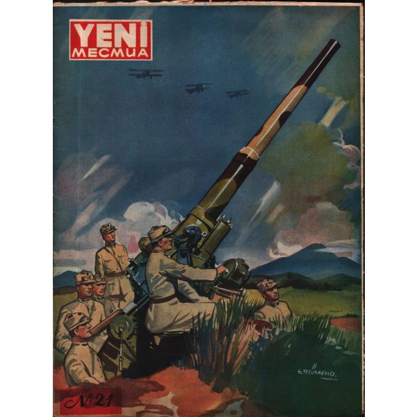 YENİ MECMUA´nın Topçu Birliği kapak görselli 21. sayısı, 1939 tarihli, 23x32 cm