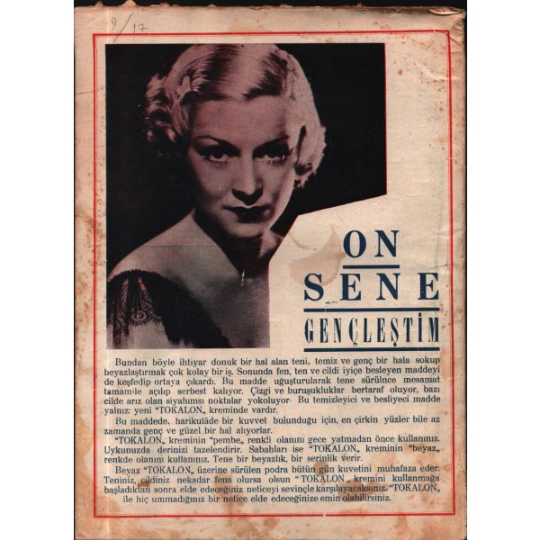 Aile ve gençlik dergisi YARIM AY´ın 1938 tarihli 89. sayısı, 24x33 cm