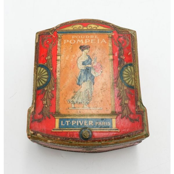 Fransa üretimi POMPEIA pudra kutusu, 7,5x9x5 cm