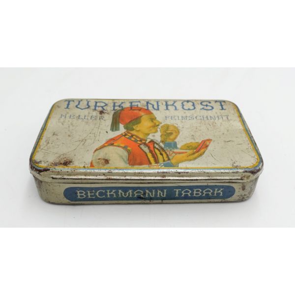 Teneke TÜRKENKOST tütün kutusu, 13x8x2 cm